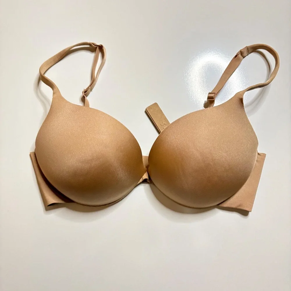 Skims NWT Ultimate Push Up Plunge Bra Womens 32D Clay Intimates